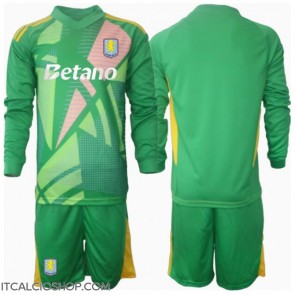 Aston Villa Portiere Prima Maglia Bambino 2024-25 Manica Lunga (+ Pantaloni corti)